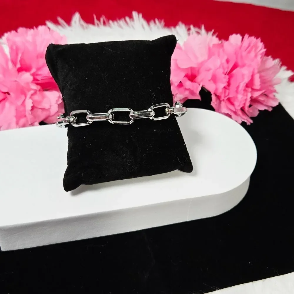 Chunky Stainless Steel Paperclip Chain Bracelet | 9mm Unisex Link Youth Bracelet